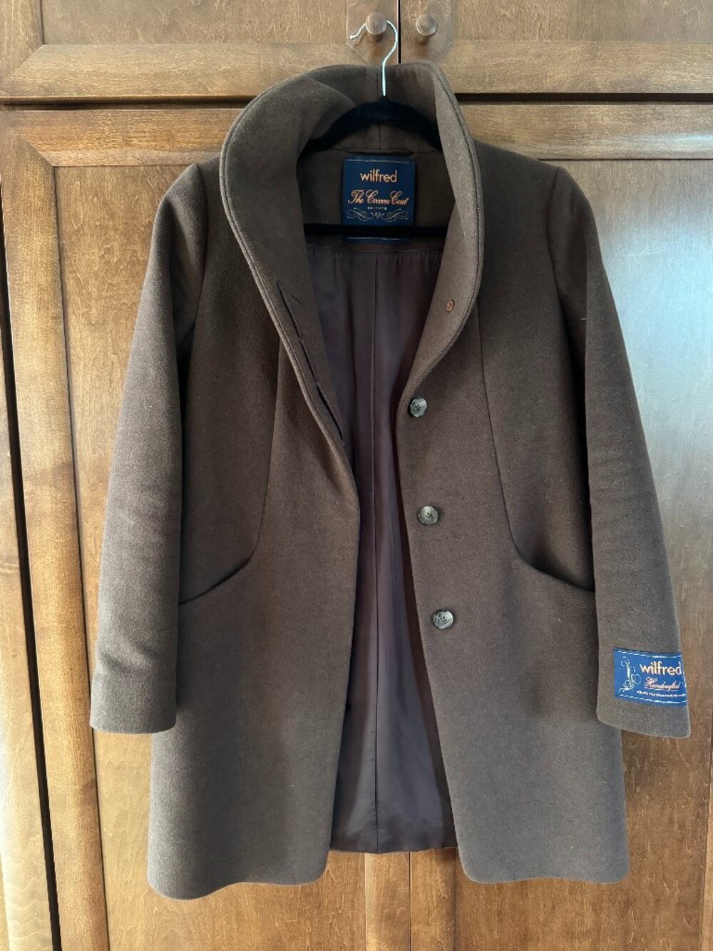 Aritzia Wilfred Cocoon Cashmere Wool Coat | Brown | XS